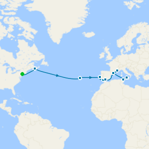 New York to Naples (tours to Capri or Pompeii)