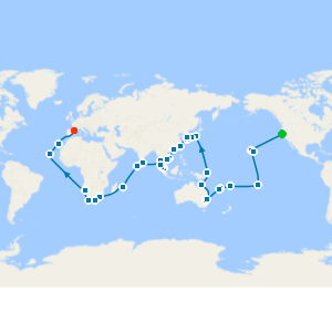 Crucero Vuelta al Mundo desde San Francisco hasta Barcelona
