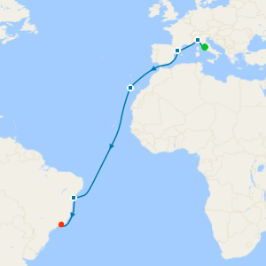 Civitavecchia (tours to Rome) to Rio de Janeiro