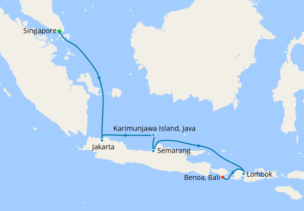 Singapore to Bali (Benoa), 12 December 2018 | 10 Nt | Silver Muse | 12 ...