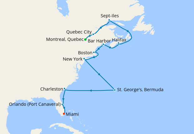 Eastern Seaboard Explorer from Montreal, 1 November 2018 | 18 Nt ...