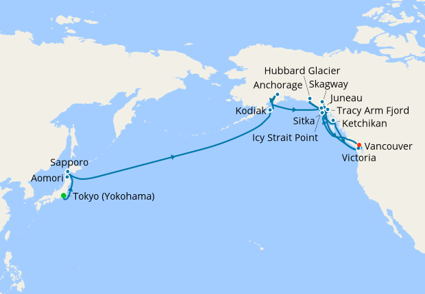 Grand Voyage Japan & Alaska From Yokohama, 4 May 2019 