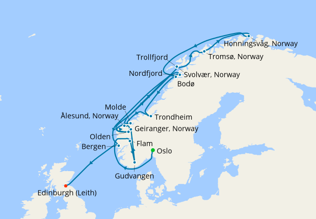 Norway & Midnight Sun from Oslo to Edinburgh, 1 July 2019 | 16 Nt ...