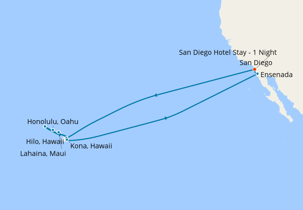 Circle Hawaii From San Diego, 19 February 2019 