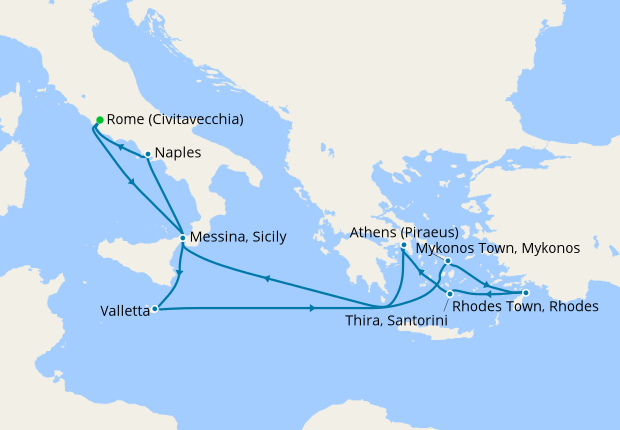Italy & Greek Isles with Rome Stay, 10 October 2018 | 12 Nt | Celebrity