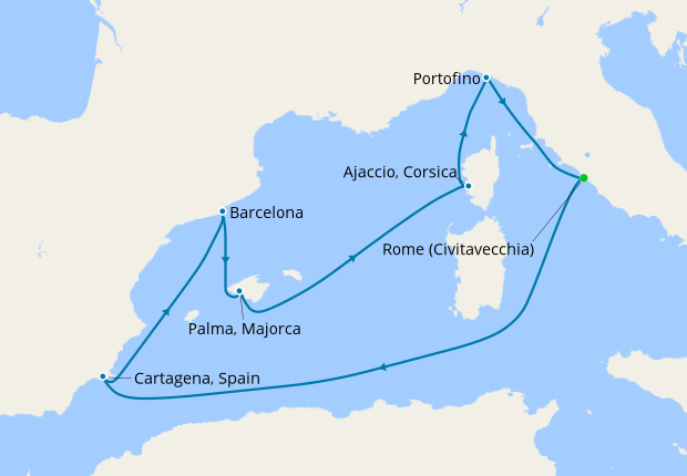 western mediterranean cruise from rome