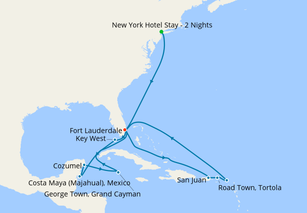 cruise from new york to miami one way