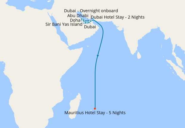 cruise ship from dubai to mauritius
