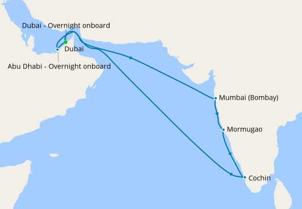 cruise from india to abu dhabi