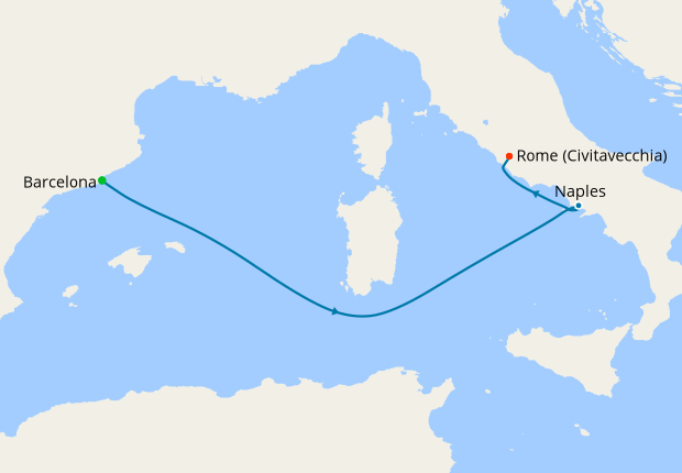 cruise from barcelona to naples