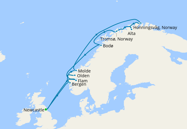 Norway's Midnight Sun from Newcastle, 9 June 2019 | 13 Nt | Marella ...