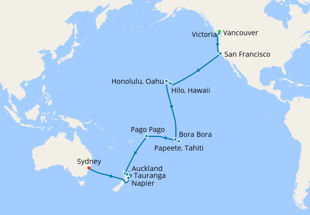 Tahiti And Hawaii Map Hawaii, Tahiti & South Pacific Crossing, 24 September 2019 | 31 Nt | Golden  Princess | 24 September 2019 | Princess Cruises | Iglucruise