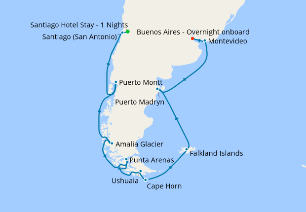 Cape Horn Strait Of Magellan From Santiago Princess