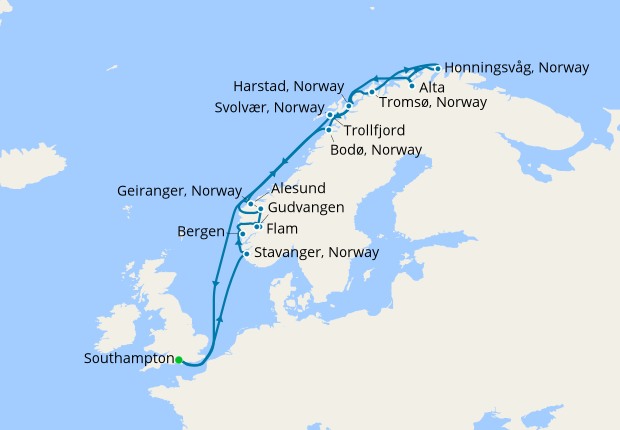 Norway Intensive North Cape Voyage from So'ton, 20 July 2020 | 17 Nt ...