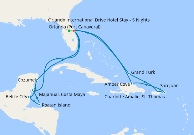 Orlando Stay Grand Caribbean Discovery 11 November 2019 20 Nt