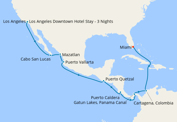 Mexico And Central America Map Panama Canal Panama Canal, Mexico & Central America   LA to Miami with Stay, 14 