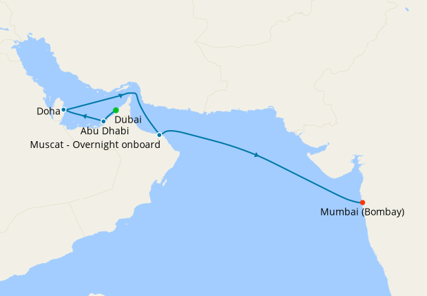 ship travel time from india to dubai