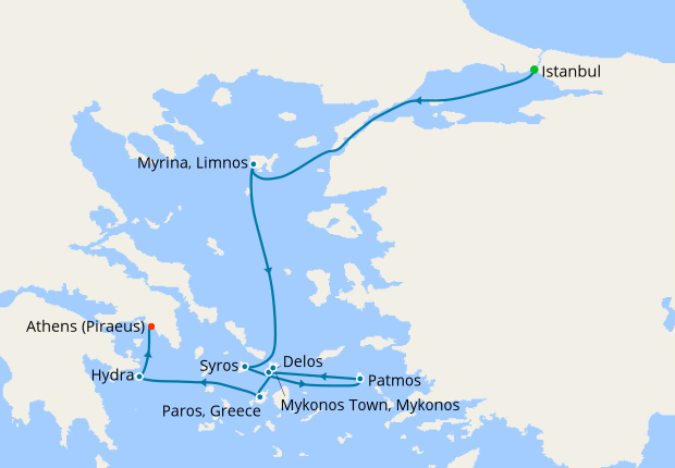 Treasures Of The Aegean Sea From Istanbul 10 July 7 Nt Le Lyrial 10 July Ponant Cruises Iglucruise