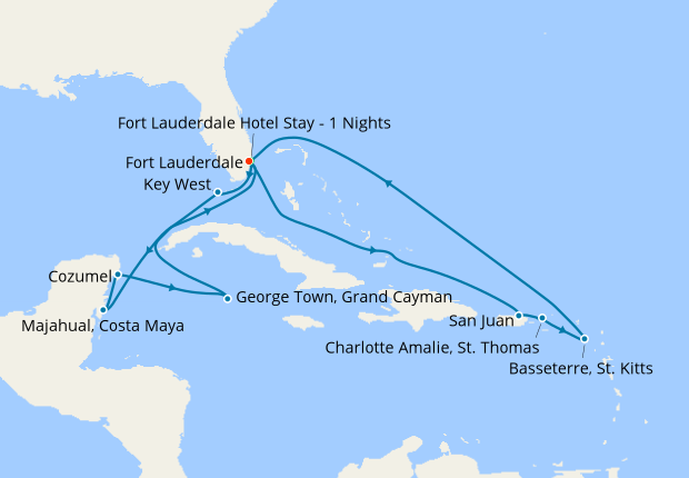 Eastern & Western Caribbean from Ft Lauderdale, 25 December 2020 | 16 ...