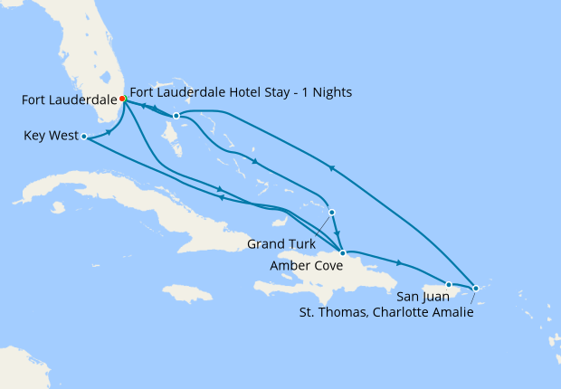 Caribbean from Fort Lauderdale, 28 December 2019 | 16 Nt | Nieuw