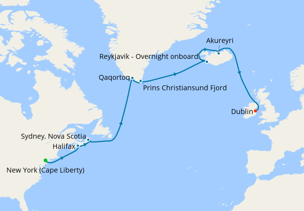 Iceland & Greenland from New York to Dublin, 2 August 2020 | 14 Nt