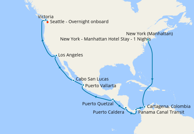 Central America, Mexico & California from New York, Norwegian Cruise Line, 18th April 2020 ...