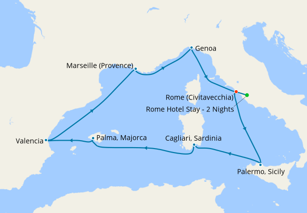 Rome Stay & Western Mediterranean Discovery, 31 July 2020 | 9 Nt | MSC ...