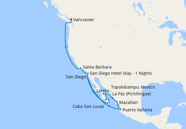 Mexico & Sea of Cortez from San Diego, 8 April 2021 | 16 Nt | Maasdam ...