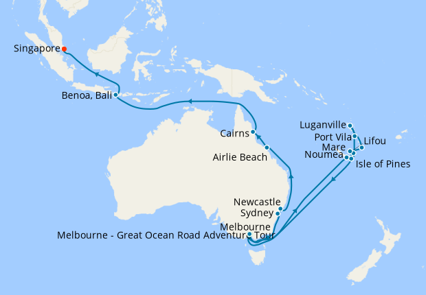 melbourne to south pacific cruise