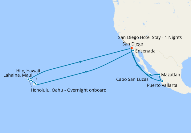 Hawaiian Islands & Mexican Riviera from San Diego, 9 October 2020 | 26 ...