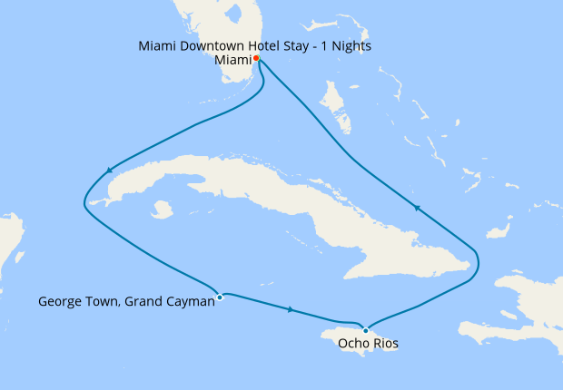 carnival cruise line route map