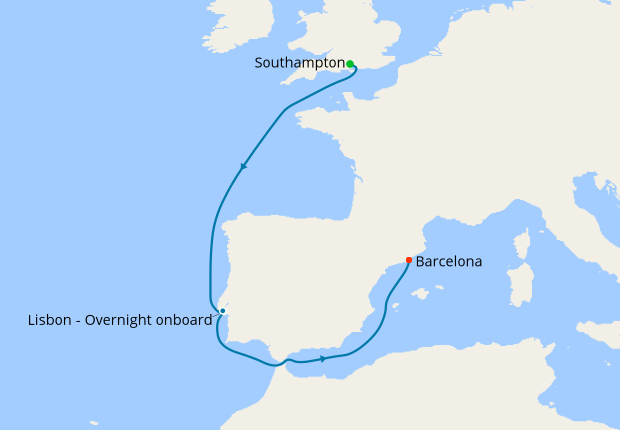 cruises from southampton to barcelona
