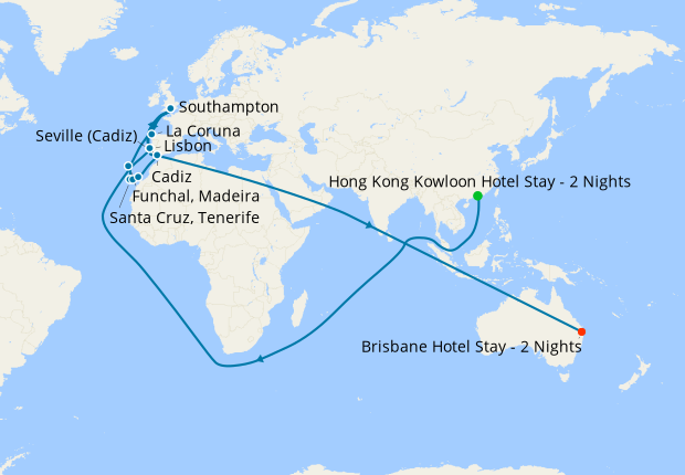 Hong Kong Southeast Asia Bali To Brisbane With Stays Cunard 27th October 2021 Planet Cruise