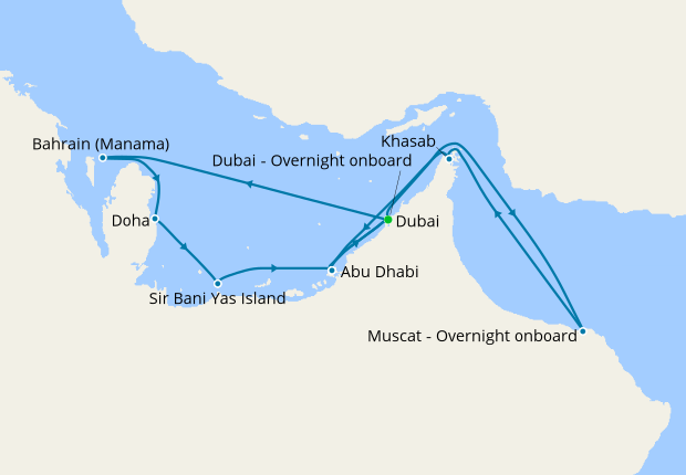 United Arab Emirates, Oman, Bahrain & Qatar from Dubai, P&O Cruises