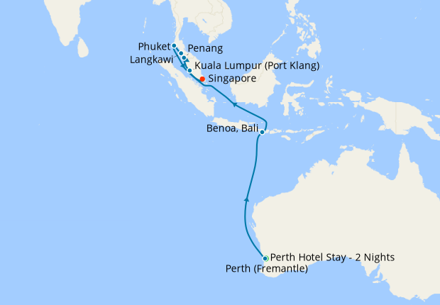 singapore to australia travel time by ship