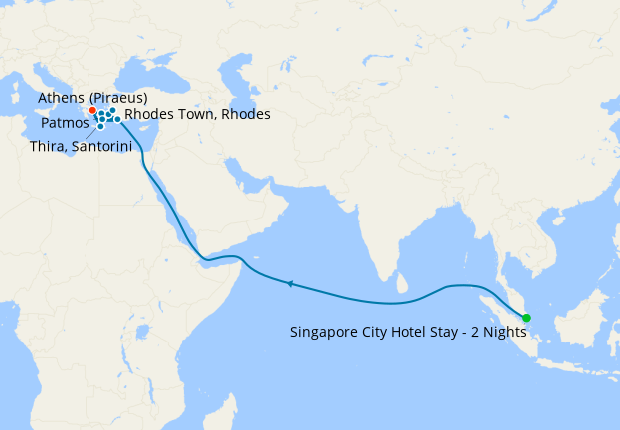 Singapore Stay, Sri Lanka & Suez Canal to Athens, 24 May 2021 | 26 Nt ...