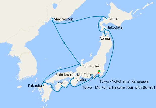 Japan Russia Fr Tokyo Mt Fuji Holland America Line 6th April 2021 Planet Cruise