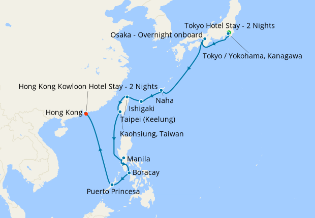 Tokyo, Japan, Taiwan & The Philippines to Hong Kong with Stays, 11 ...