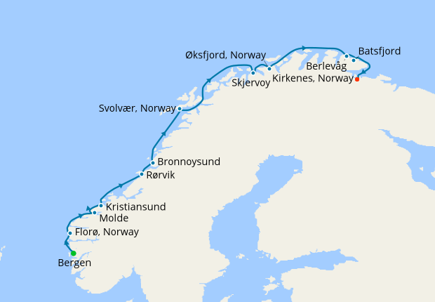 Classic Voyage North: Bergen to Kirkenes, 24 August 2020 | 6 Nt | Ms ...