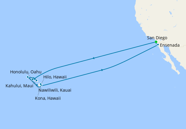 Hawaii from San Diego, 8 January 2022 | 15 Nt | Carnival Miracle | 08 ...