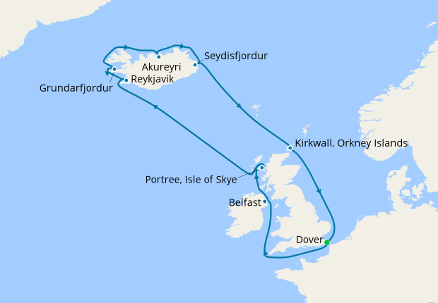 cruise to iceland from dover