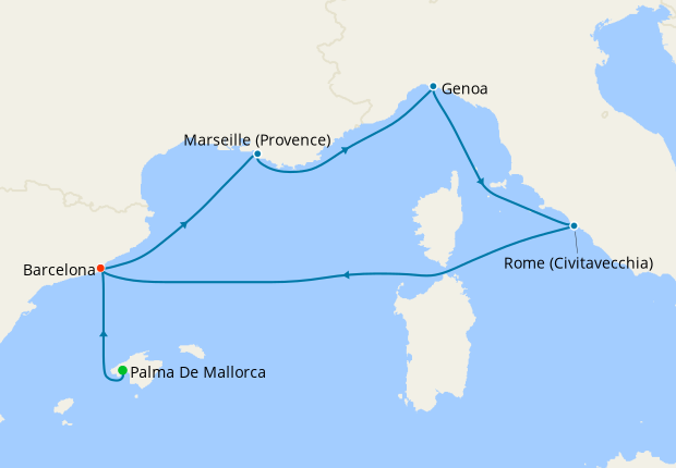 Italy, Spain & France from Genoa, 23 October 2021 | 7 Nt | MSC Seaview ...