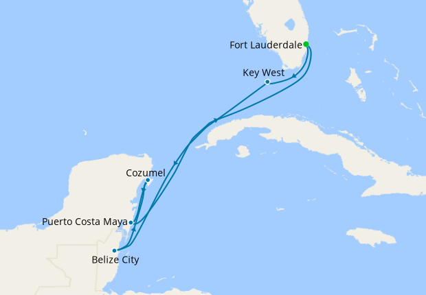 Key West, Belize & Grand Cayman from Fort Lauderdale