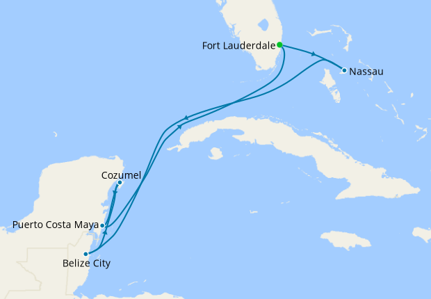 Key West, Belize & Grand Cayman from Fort Lauderdale