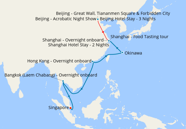 Beijing, The Great Wall & Shanghai To Japan & Singapore, 8 February 