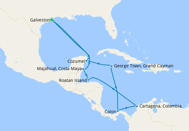 cruises from galveston to honduras