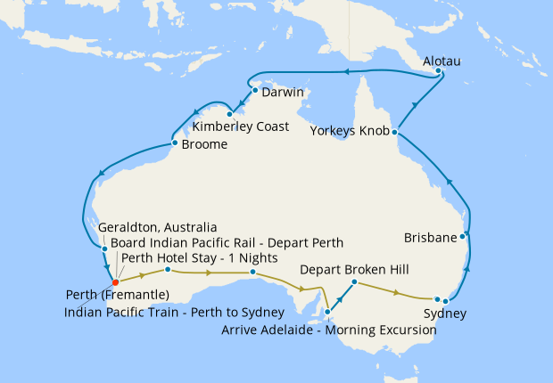 Indian Pacific from Perth to Sydney & Australian Delights with Stays ...