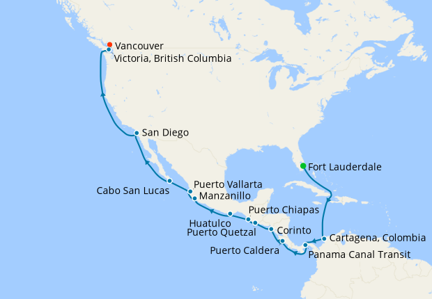 panama canal cruise fort lauderdale to vancouver