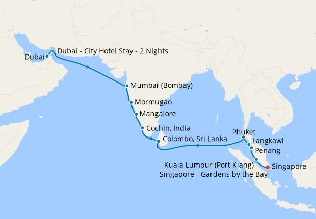 India Thailand Malaysia Sri Lanka From Dubai To Singapore With Stays Norwegian Cruise Line 19th November 2021 Planet Cruise