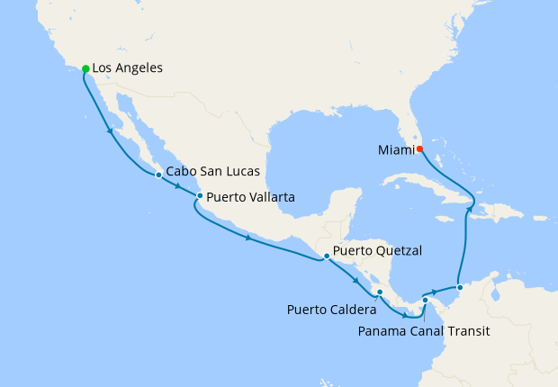 panama canal cruises from los angeles to miami